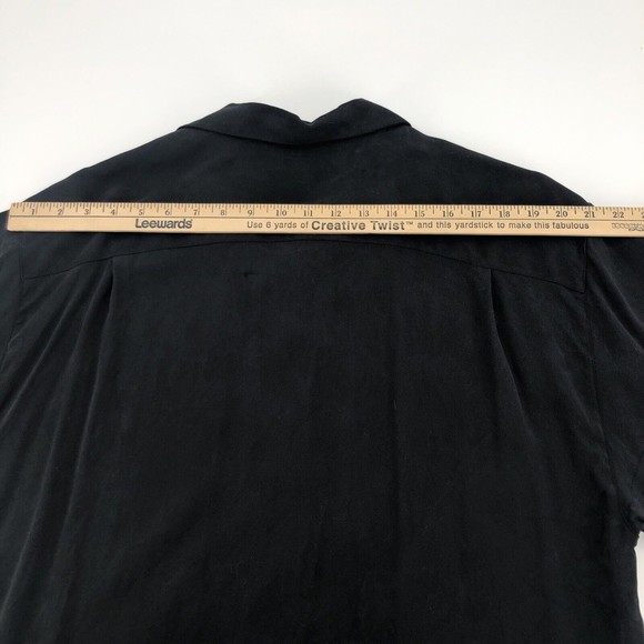 Bobby Chan World Series Poker Silk Button Front Shirt XL Black Ivory Stripe WSOP - Picture 12 of 13